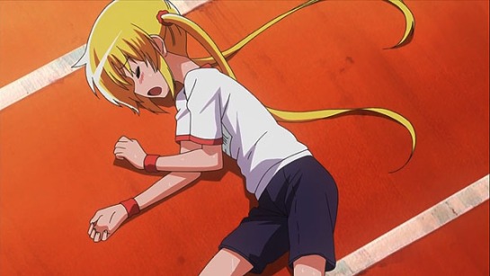 ...after 5 minutes running a total of 50 meters, Nagi's down for the count. 